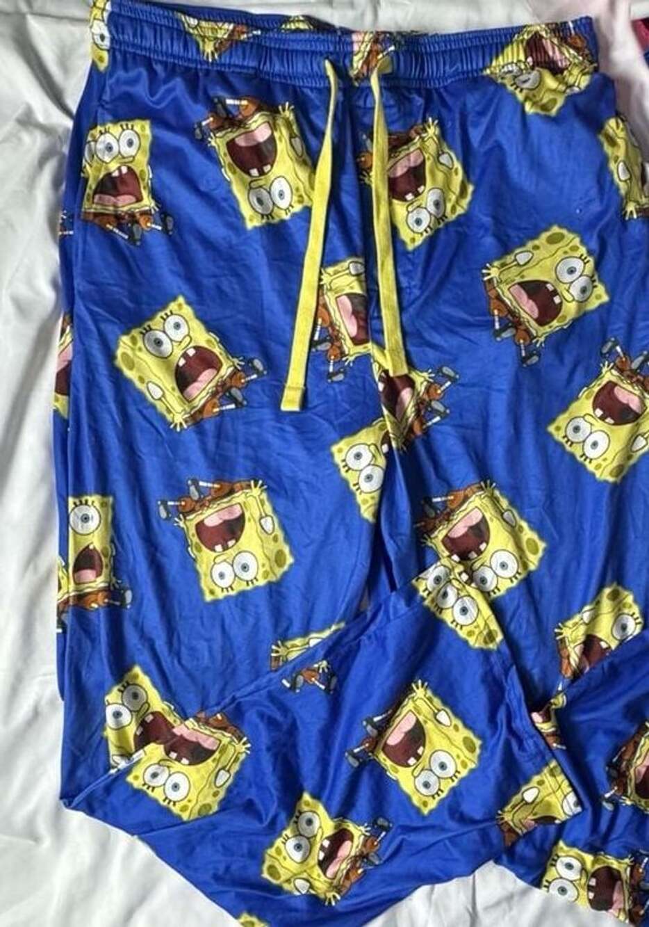 SpongeBob SquarePants Sleep Pants Size Large Blue All Over Print